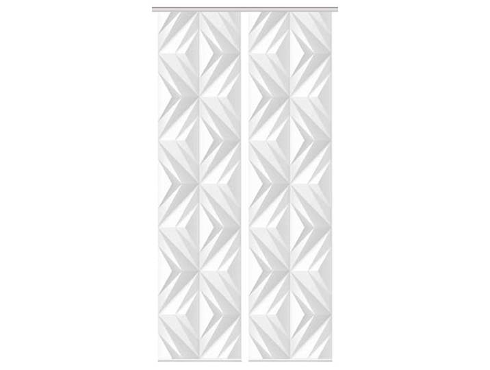 HOME WOHNIDEEN 55564 2er-Set Schiebegardine 'FRESKO', Digitaldruck auf Bambus-Optik, mit abstraktem Motiv, 260x60cm, Farbe: Grau