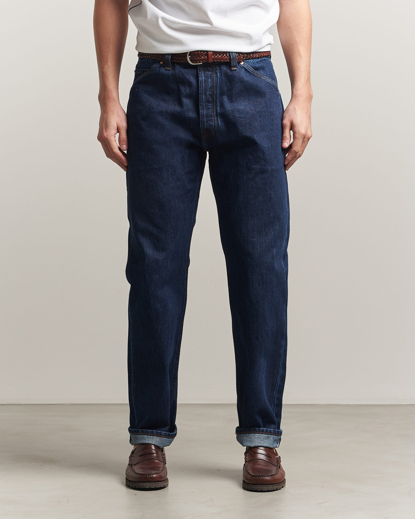 Drake's 5-Pocket Japanese Selvedge Denim Stone Wash men W30 Blå