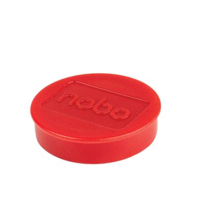 NOBO Magnete für die Tafel, 38 mm, 2,5 kg Widerstand, 10 Stück, rot.
