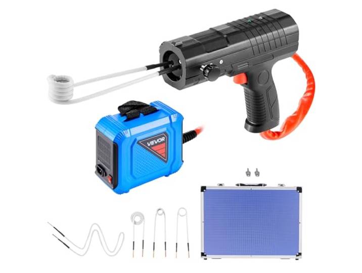 VEVOR Kit de Chauffage par Induction Magnétique pour Enlever Écrous Rouillés 1800 W\, Dégrippeur à Induction Portatif\, avec 4 Bobines et Coffret\, pour Retirer Vis Rouillées\, Réparation Automobile