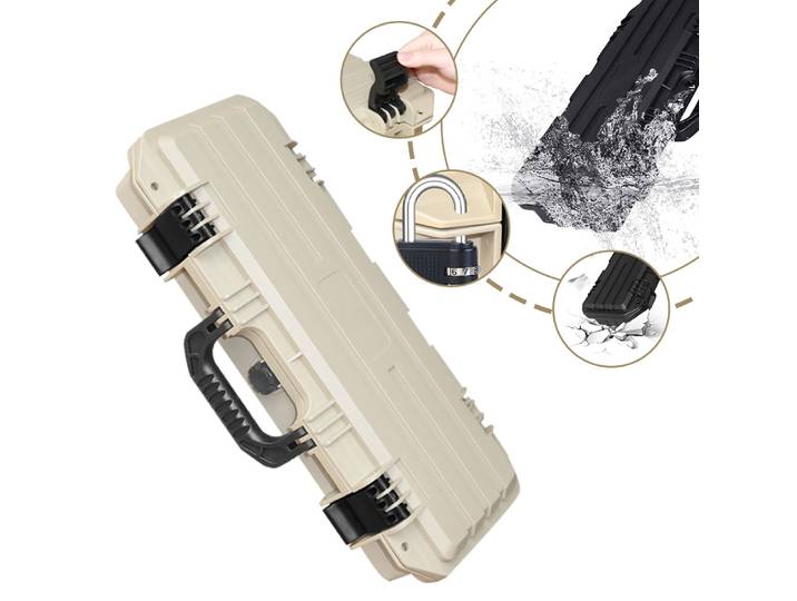 Boîte à outils longue en plastique PP, coffre à outils de rangement d'instruments, étanche et résistant à l'humidité avec valise en coton, boîte à outils organisateur