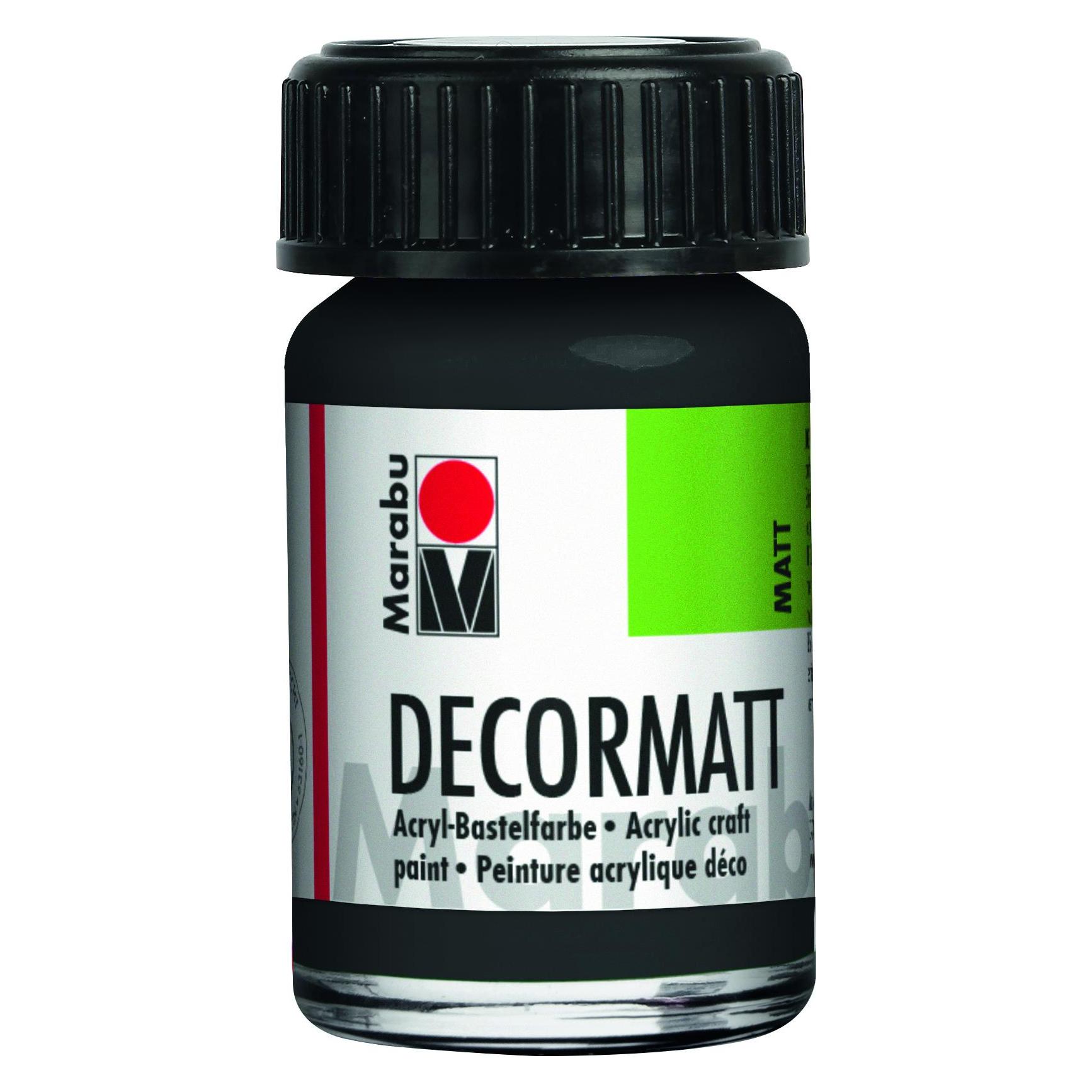Marabu Decormatt Acyrl 15 ml im Glas schwarz (15 ml) (14010039073)