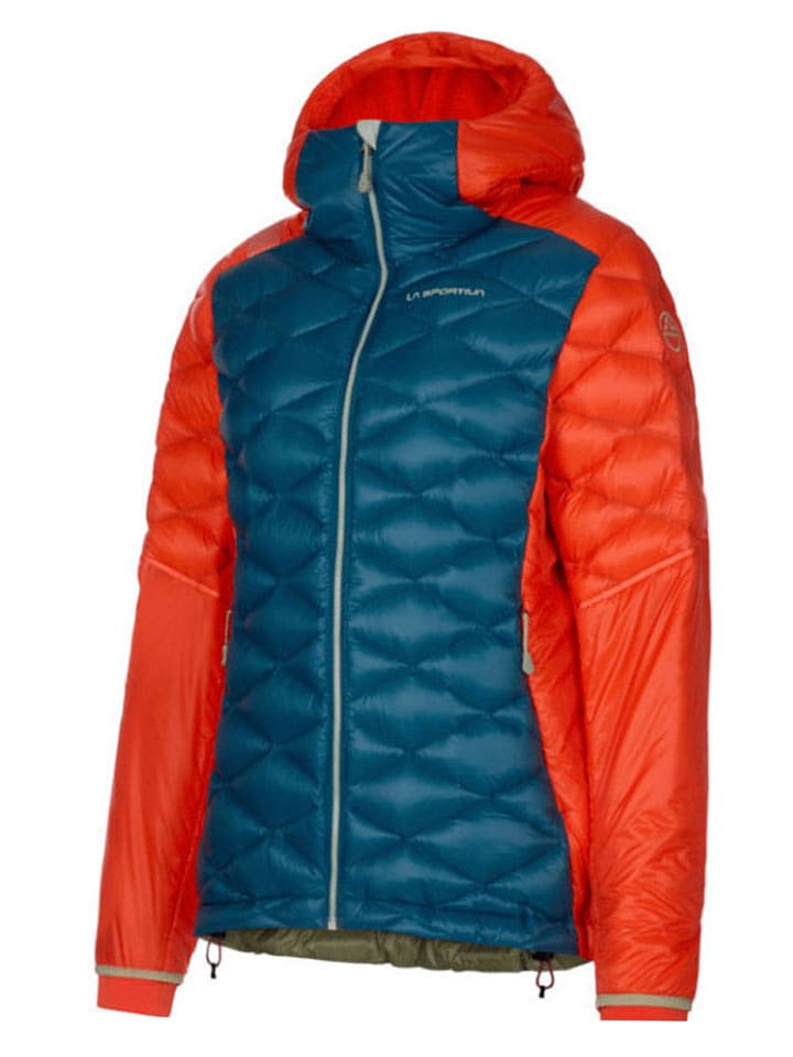 LA SPORTIVA Daunenjacke "Aiguille" in Rot/ Petrol - S