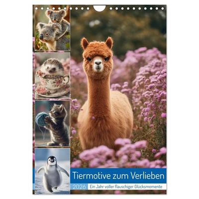 Tiermotive zum Verlieben (Wandkalender 2026 DIN A4 hoch), CALVENDO Monatskalender