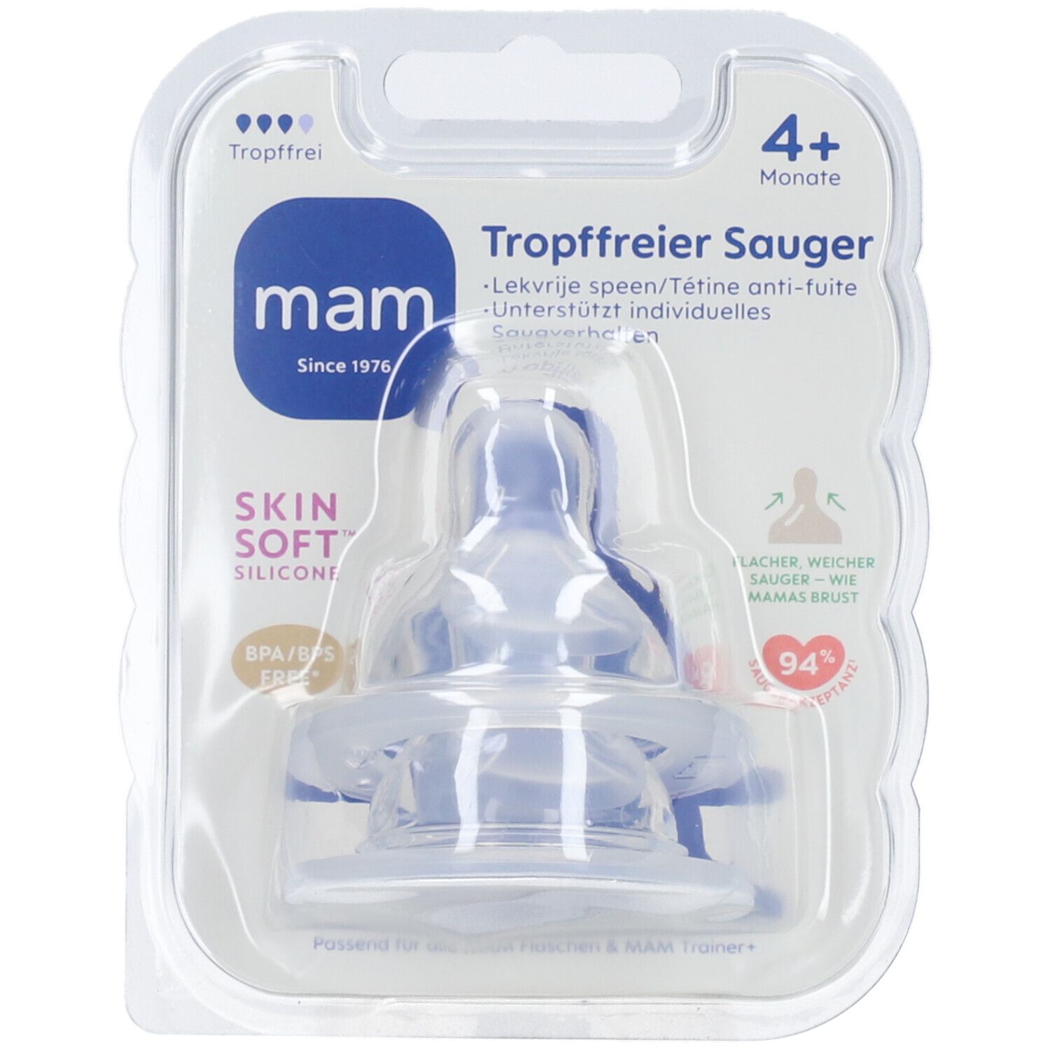 MAM Speen Lekvrije 4 Maanden+ 2 St Sauger