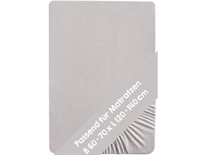 roba Spannbettlaken Lil Planet 60 x 120 – 70 x 140 - Baby Bettlaken für Kindermatratzen - Bio Baumwolle - GOTS und Oeko-Tex Standard 100 - Grau