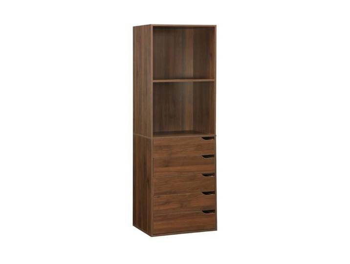 sweeek - Module dressing décor bois 5 tiroirs 2 étagères NEPAL