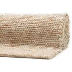 THEKO Handwebteppich Alpen UNI dark beige 120 x 180 cm