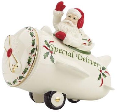 Lenox Holiday Airplane Cookie Jar