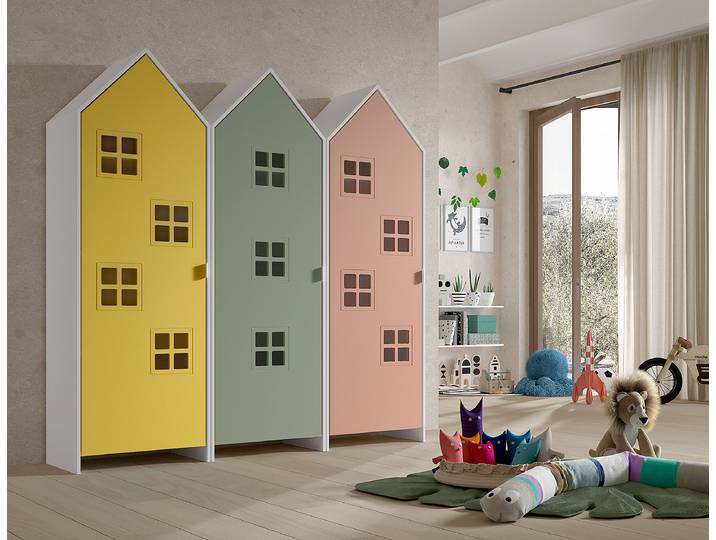 Kleiderschrank Casami Bruges 3-teilig 173 x 171 x 37cm Multicolor/Maisgelb/Lindgrün