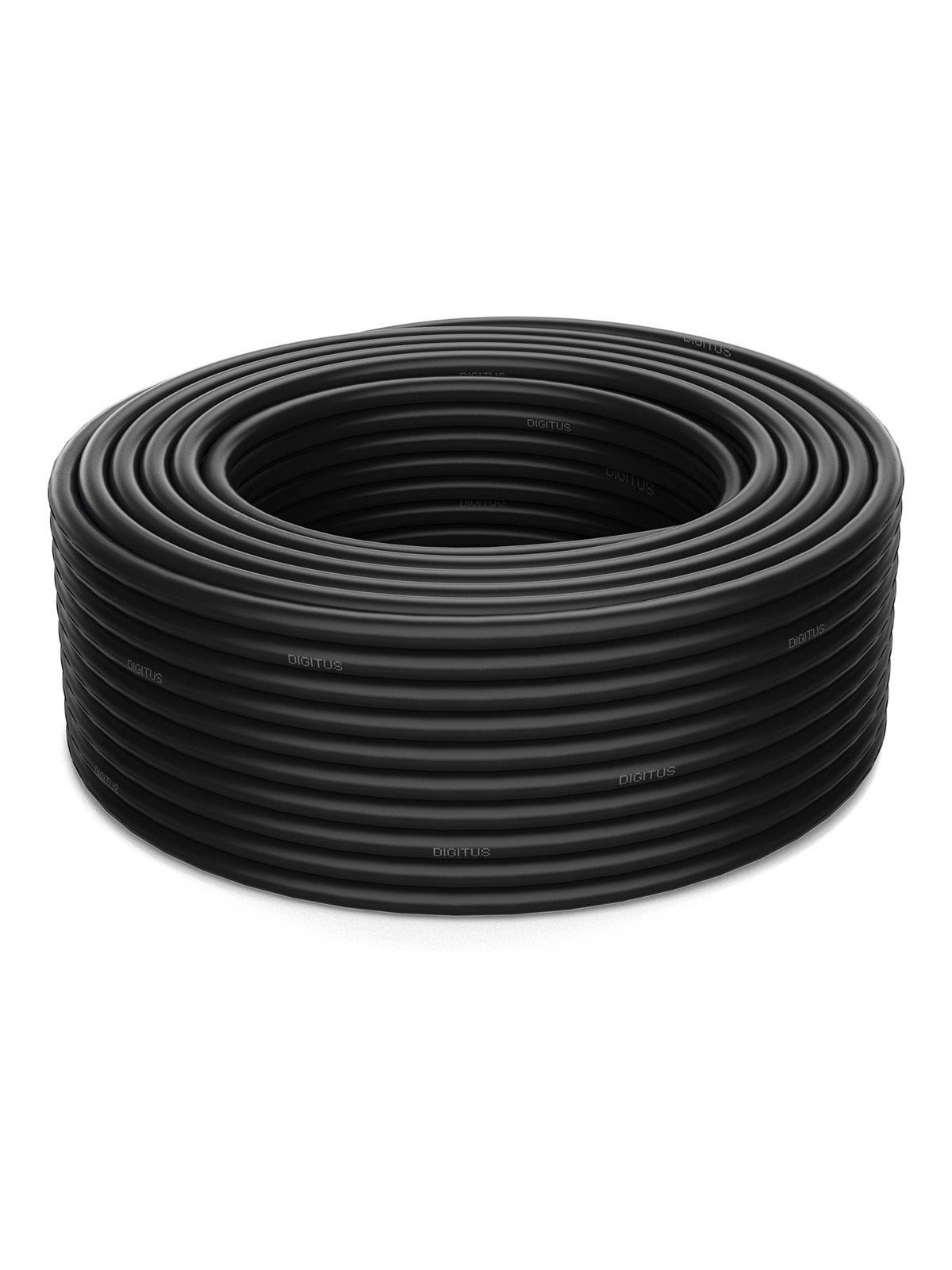 DIGITUS installation cable - 100 m - black RAL 9005 - Schwarz