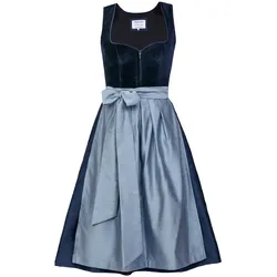 Midi Dirndl Luna Samt Blau