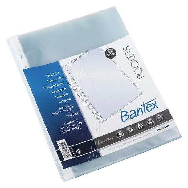 Bantex Lomme Med åbning I Top Og Langs Hulkant 0,09 mm, Transparent (400102572)