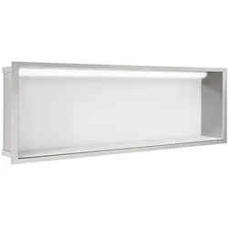 Wandnische mit LED-Beleuchtung BxHxT: 924x324x150 mm weiße Glasrückwand Evenes