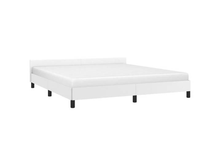 Cadre de lit - ZERONE - Blanc 160x200 cm - Similicuir - Contemporain - Design