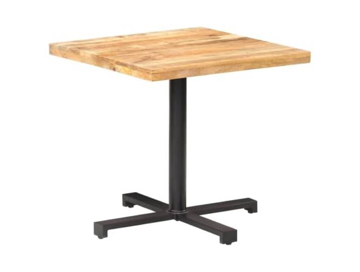 GHVBNMF Bistrotisch Quadratisch 80x80x75 cm Mangoholz Esstisch Handgefertigter Stehtisch aus Massivholz und Eisenfuß für Küche, Esszimmer oder überdachten Balkon.