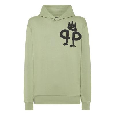 Sweatshirt PHILIPP PLEIN "King Plein", Herren, Gr. S, grün (65, military), Obermaterial: 100% Baumwolle, Sweatshirts Sweatshirt