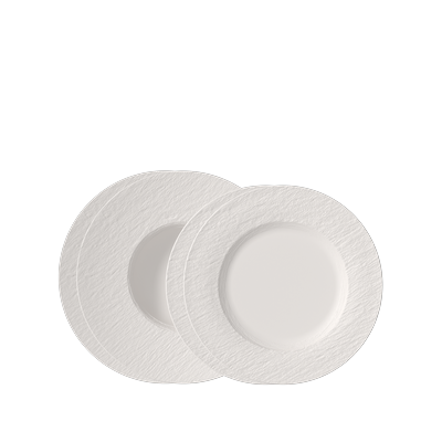 Geschirr-Set VILLEROY & BOCH "Manufacture Rock Tafelset", weiß, 4, Porzellan, Geschirr-Sets, Geschirr-Set, Premium Porzellan