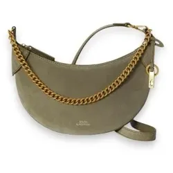 Polo Ralph Lauren für Damen. 428P08907003 Mini-Tasche Polo ID aus Wildleder in Olivgrün (OSFA), Lässig