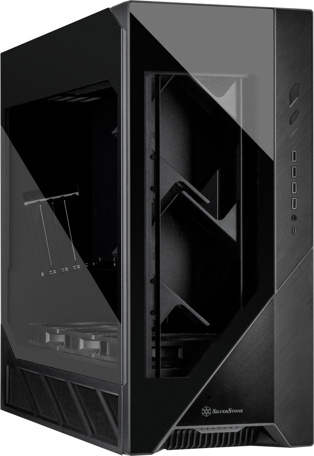 Silverstone ALTA F2 zwart gehard glas