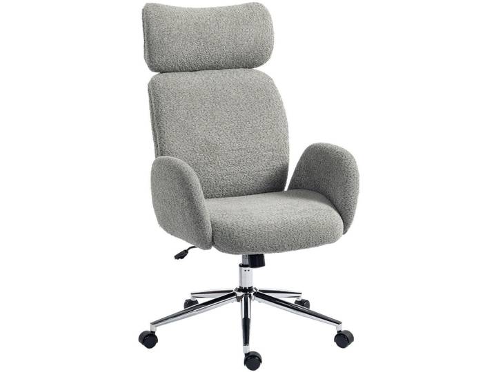 Homcom Bürostuhl Polyester Dunkelgrau, Metall, Füllung: Taschenfederkern, 65x123x75 cm, Büromöbel, Bürostühle, Drehstuhl