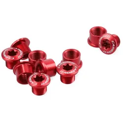 CARBON-TI Kettenblattschrauben X-Fix Road 5-Loch rot