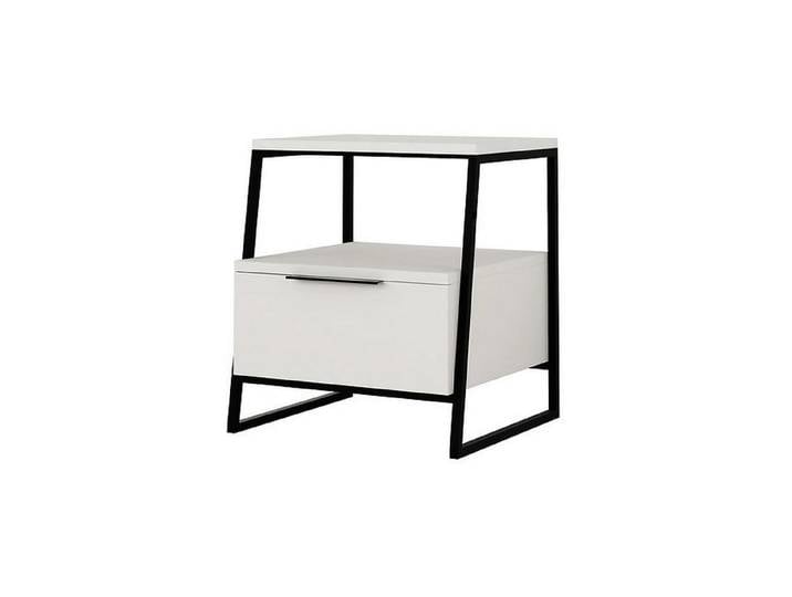 Nachttisch WOODY FASHION Pal 45 x 50 x 40 cm, Weiss , weiss (weiß), B:45cm H:50cm T:40cm, Tische, Nachttisch