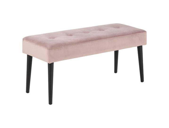 Livetastic Hockerbank, Rosa, Schwarz, Metall, Textil, 95x45x38 cm, Stoffauswahl,