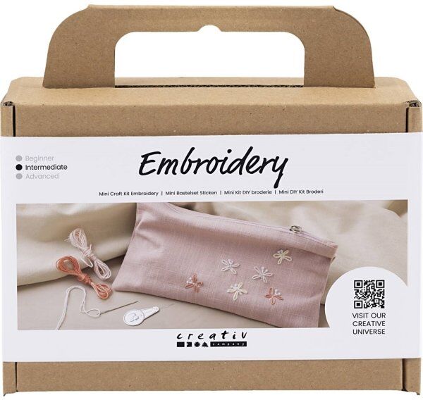 No-Name Mini Diy Kit Broderi, Clutch, Støvet Rosa