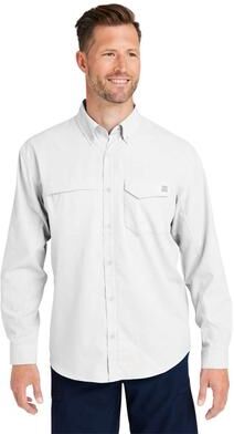 HUK H150172 Athletic Men's Tide Point Pocket Fishing Shirt in White size 2XL   Polyester