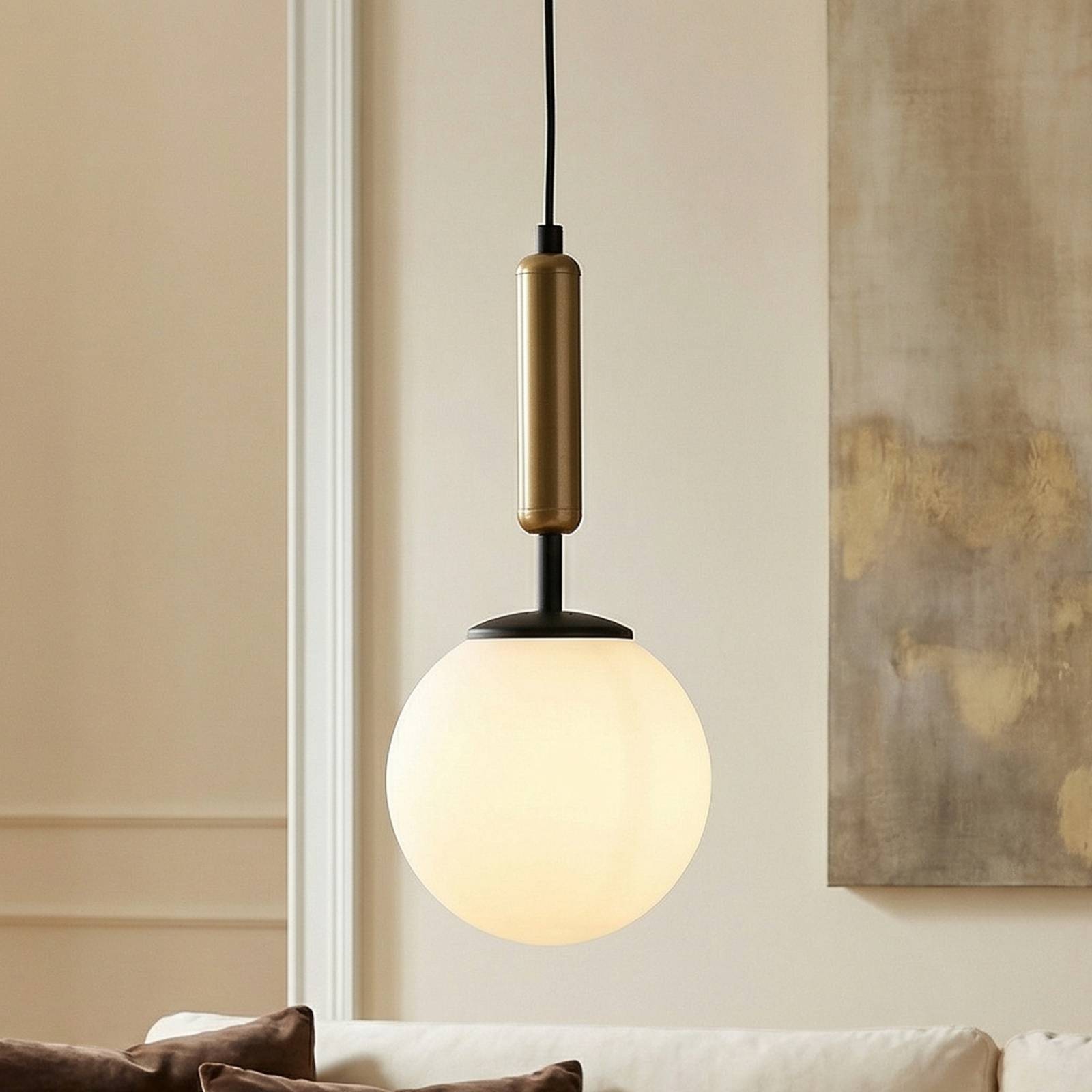 Glas Hängelampe Nalo Luminex, dimmbar, schwarz, für Wohn- / Esszimmer, Metall, Modern, Pendelleuchte