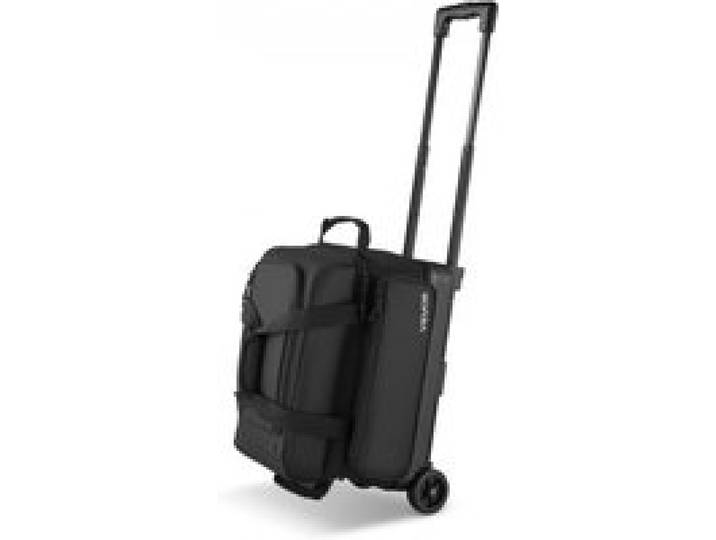 VEVOR Sac de Bowling à Roulettes, Valise de Transport pour 2 Boules, avec Compartiment pour Chaussures, Poche pour Accessoires Surdimensionnée et Poignée Rétractable Extensible, Transport, Noir