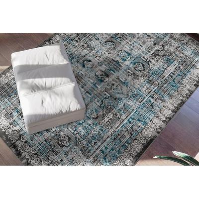 Teppich ME GUSTA "Ariya 525", blau, B:160cm H:6mm L:230cm, Polypropylen (PP), Teppiche, Teppich, Flachflor, gekettelt, Wohnzimmer