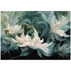 FOTOTAPETE Blumen Abstrakt Grün 200x140 cm