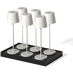 Lumisky 6 KELLY Tischleuchte + Ladestation Stahl Weiss