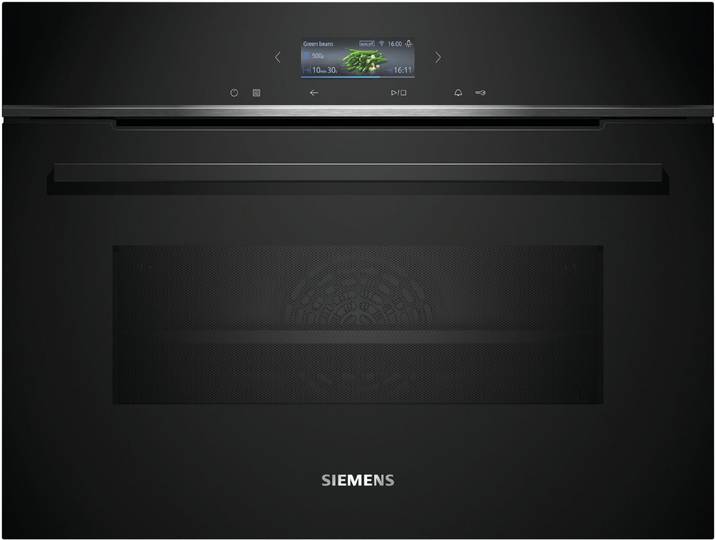 SIEMENS Backofen mit Mikrowelle iQ700 CM724G1B1, Hydrolyse, Intuitive Bedienung dank Touch-Navigation & Kochassistent