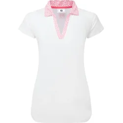 FootJoy Polo Print Trim Lisle, weiss/rosa