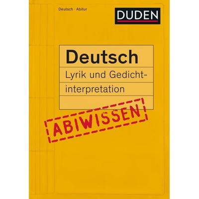 Abiwissen Deutsch - Lyrik und Gedichtinterpretation, Taschenbuch von Frank Becker,Reinhard Marquass,Christine Schlitt, Duden ein Imprint von Cornelsen