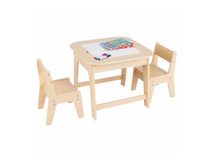KOMFOTTEU Kindersitzgruppe, Kindermöbel Set mit Tafel & Whiteboard