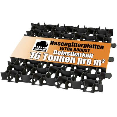 BigDean Rasengitter Kunststoff 100 Stück a 50 x 50 x 4 cm - 16 t/m² belastbar & befahrbar Paddockplatten in schwarz (25 m²)