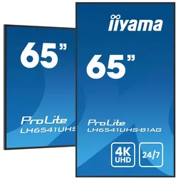 iiyama LH6541UHS-B1AG Signage-Display 163,8 cm (64.5") LCD 500 cd/m2 4K Ultra HD Schwarz 24/7