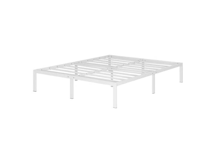 i-flair Sappho Metallbett Weiß 200x200 cm Doppelbettgestell Robustes Metall, 36 cm hoch, Praktischer Stauraum, Einfache Montage, Platzsparendes Design