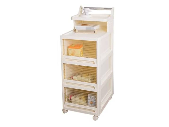 LSAfhDYG Nachttisch, Nachttisch, Mehrzweckwagen, schmaler Organizer mit Rollen(36x49x98cm)
