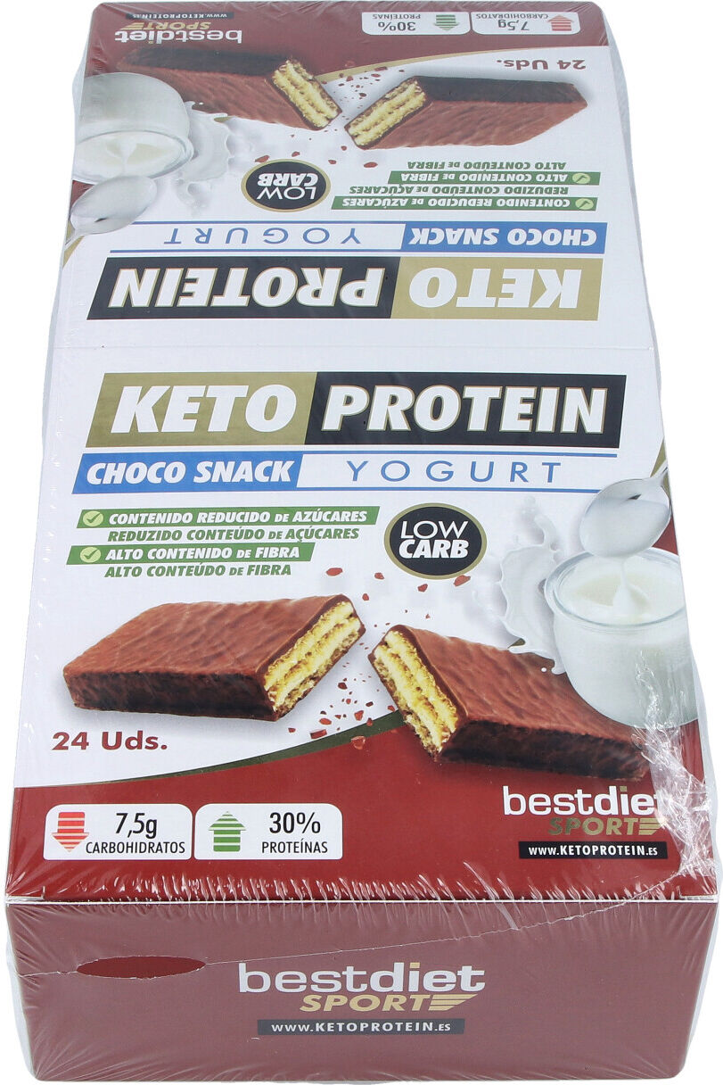 Keto protein choco snack yogurt protein barritas 24uds.