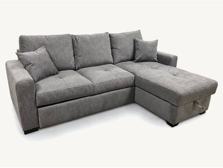Canapé d'angle convertible et réversible Malena Gris Anthracite - Basika