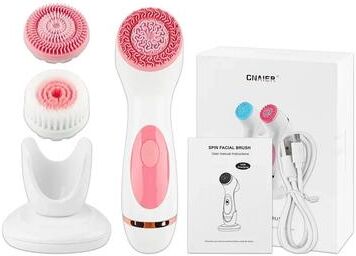Inspired Finds 3 In 1 Sonic Facial Cleansing Brush Electric Face Cleansing Brush Ultrasonic Face Massager pink With Box