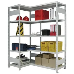 Eckregal CLIP 100 2500x400 RAL 7035 kpl. mit 12 Böden