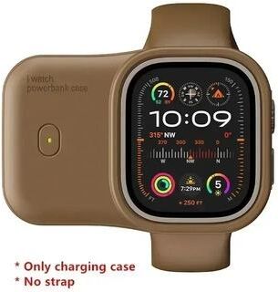 Uplifted Finds Portable Wireless Charger Powerbank Case For Apple Watch With 1200mAh Battery 44 Mm 45 Mm brown