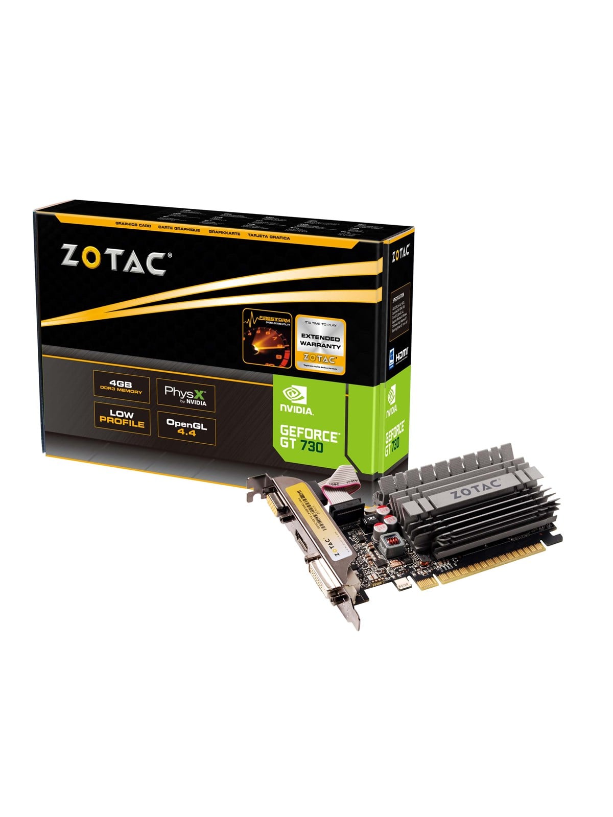 ZOTAC GeForce GT 730 ZONE Low Profile - 4GB GDDR3 RAM - Grafikkarte