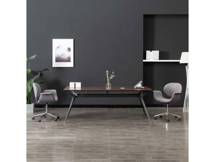 KTHLBRH Drehbarer Esszimmerstuhl Grau Stoff mit Metallbeinen, 360 Grad, 360 Grad drehbar, Gasdruckfeder, Schaumstoffpolsterung, Metallbeine, 110 kg Belastbarkeit